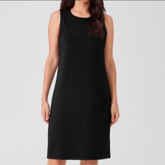 Eileen Fisher Viscose Tank Dress In Black Women's Medium - Picture 2 of 9